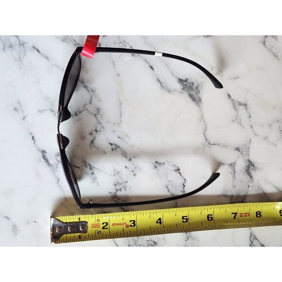 Aviator Style Black Frame Sunglasses UV400 Protection & Blue Reflective Lenses - Picture 4 of 6